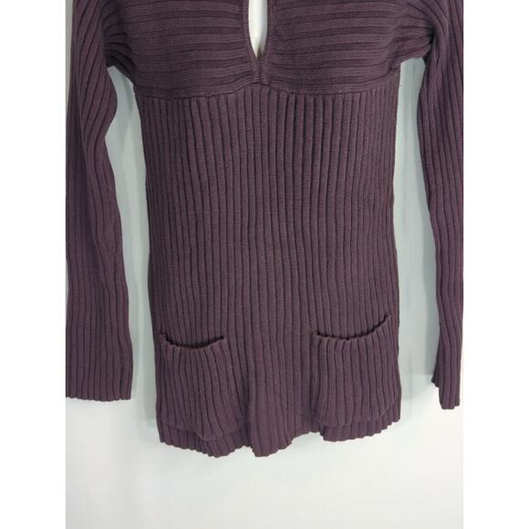 J.‎ Crew Womens Purple Ribbed Hooded Togggle Pullover Sweater Size S - Picture 4 of 8
